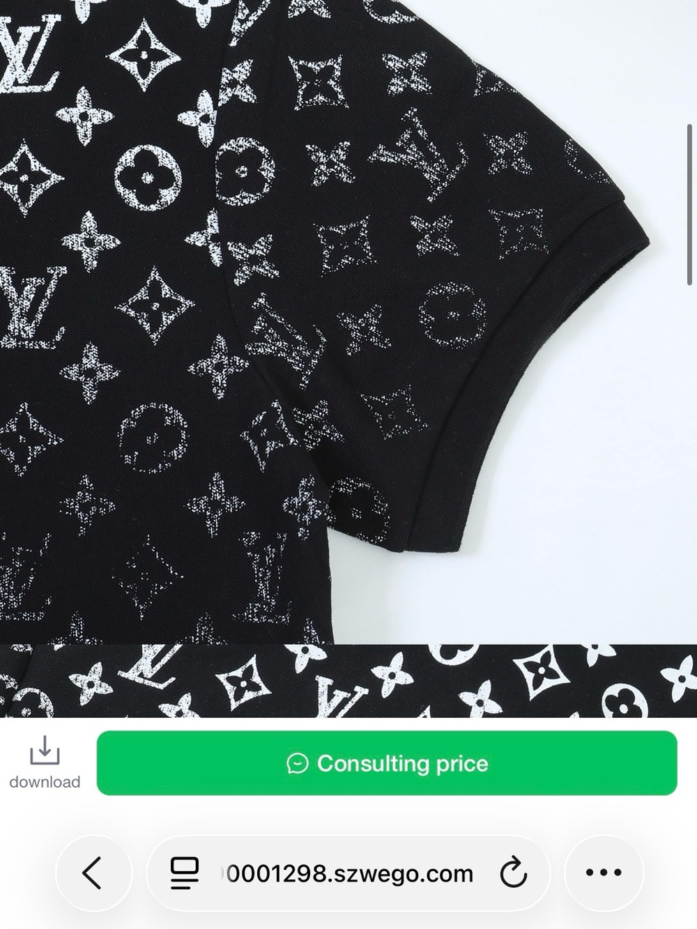 Louis Vuitton Black and White Monogram Fade Polo - Picture 5 of 5